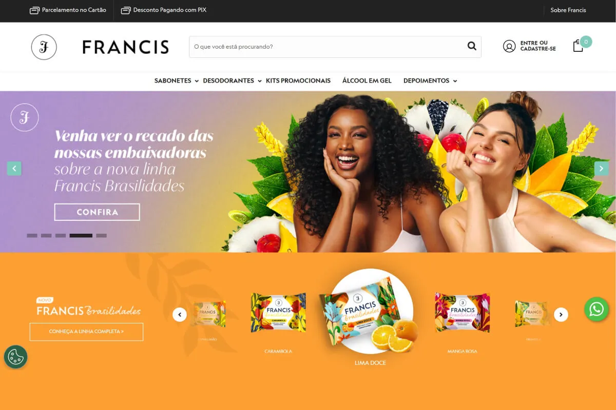 Francis, home do site de e-commerce