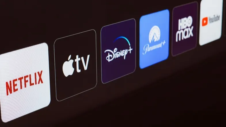 Logos de diferentes streamings, Netflix, disney, prime video