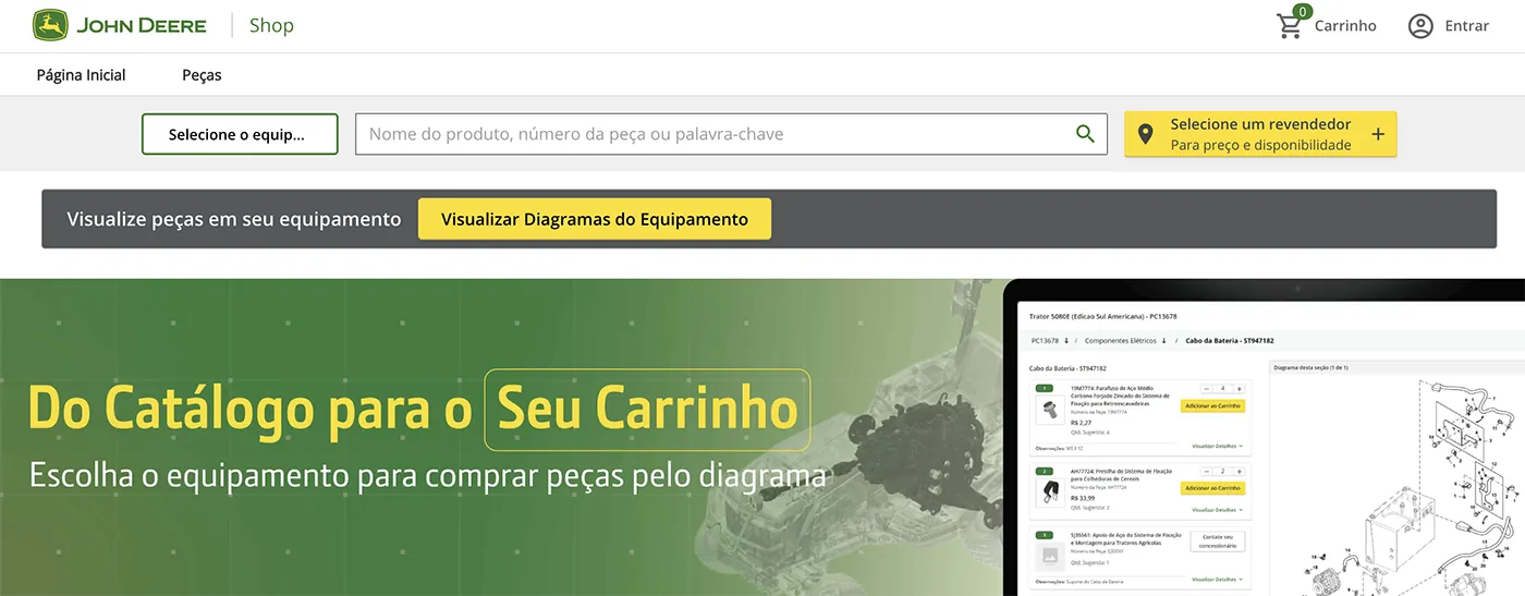 John Deere lança <nowrap>e-commerce</nowrap> no Brasil