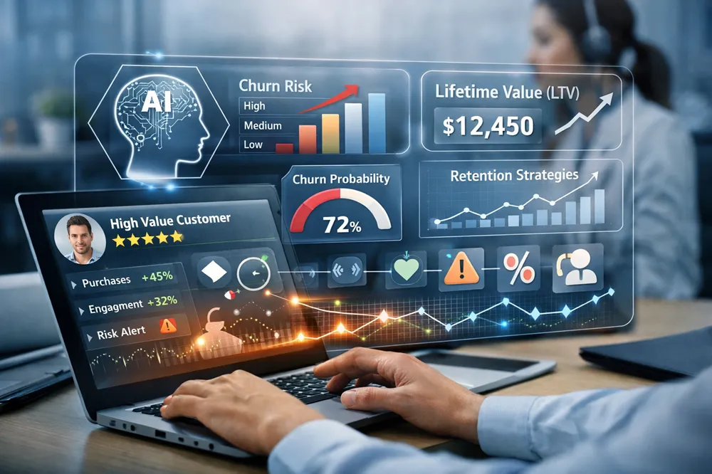 IA aplicada ao relacionamento: scoring de fidelidade, lifetime value e retenção preditiva
